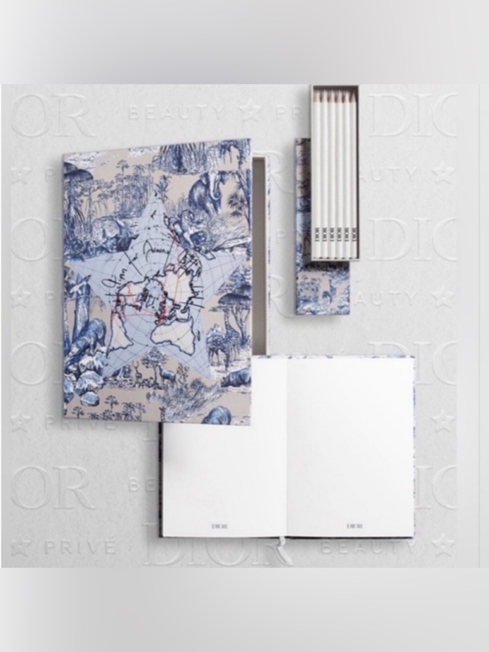 Dior Blue and Cream Toile Notebook Set